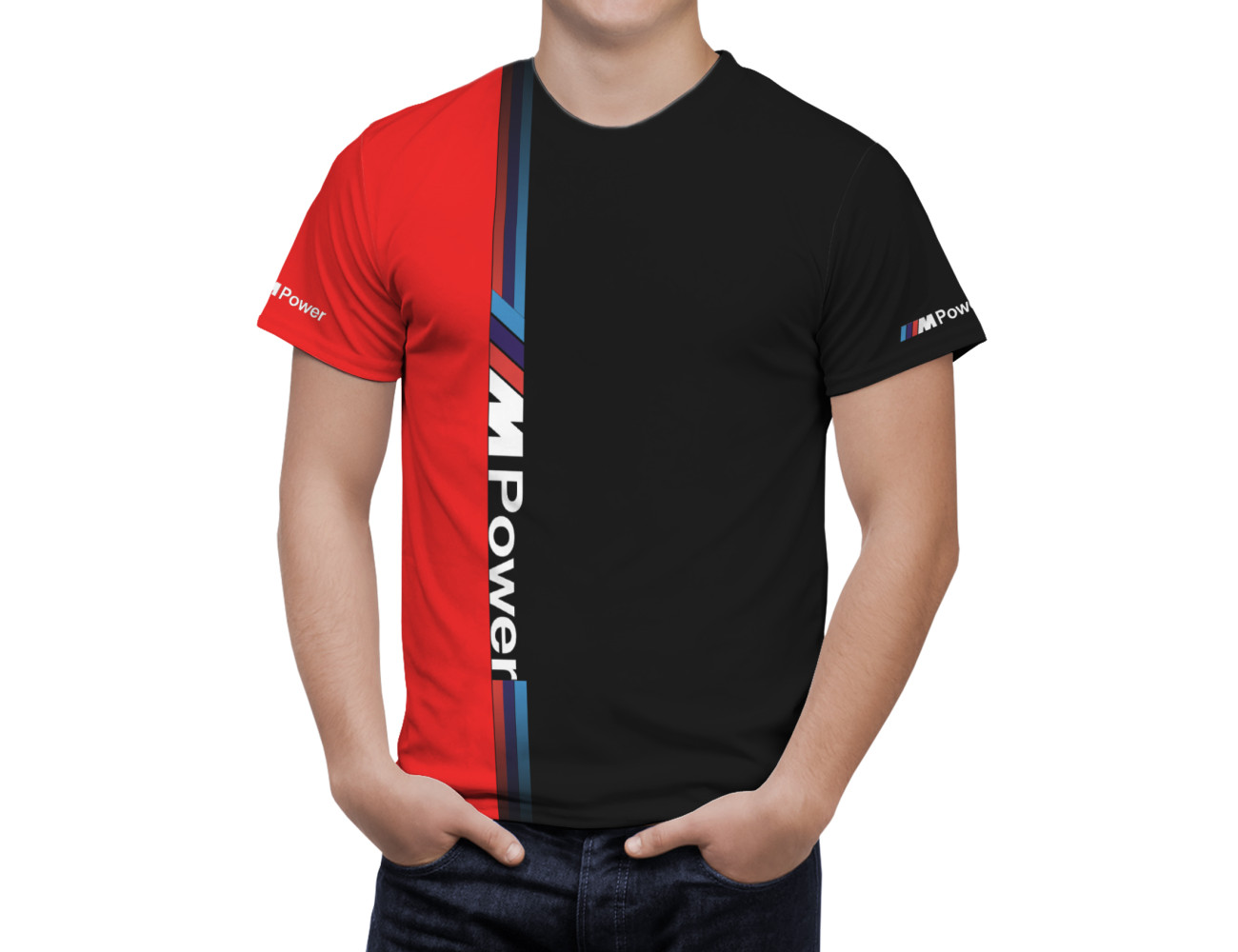 BMW M Power Black Red T Shirt BBRMPTS 1076